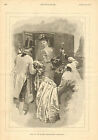 Fashions, Royalty, Horse Drawn Carriage, Vintage 1892 Antique Art Print.