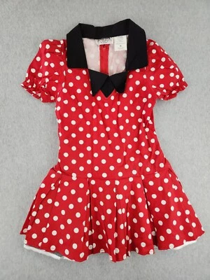 Vestido Miss Minnie Mouse Para Niñas Disfraz Juego Vestir Rojo Lunares Talla Mediana Foto 1 de 4