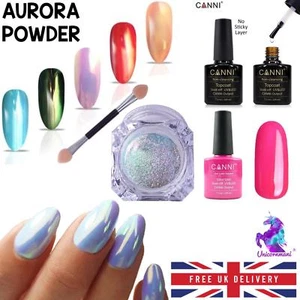 UNICORN CHROME POWDER KIT Mirror AURORA Nail ROSE GOLD No Wipe Top Coat UV/LED - Picture 1 of 28