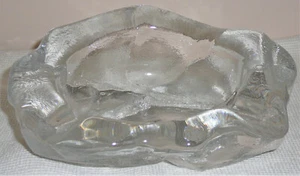 Heavy crystal artisan looking ashtray, circa 1960s, unsigned but probably Daum - Picture 1 of 5