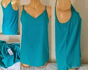 LADIES CAMI TOP TEAL JADE TURQUOISE SUMMER CAMISOLE SUN TOP VEST STRAPPY UK 14 - Picture 1 of 4