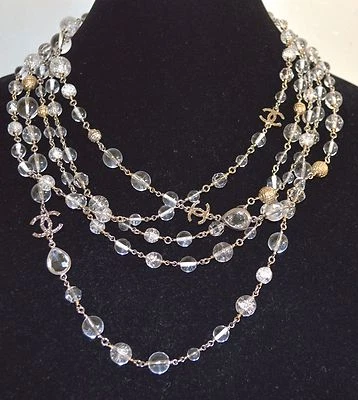 Collar CHANEL 2015 Métiers d'Art Paris Salzburgo Perla Gripoix CC Multifila Foto 1 de 4