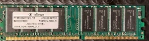 Lot of 2 Infineon 256MB, DDR, 133MHz, CL2, 32Mx64, SDRAM, PC2100 - Picture 1 of 2