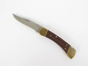 Vintage Buck 110 Folding Hunting Knife (3-Dot) With Sheath 1980 - 1981 USA - Picture 1 of 8