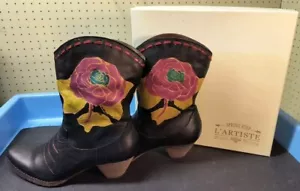 Spring Step L'Artiste Women's 7'' Aster Fashion Boots Black Leather 38 EU 7.5-8 - Picture 1 of 6