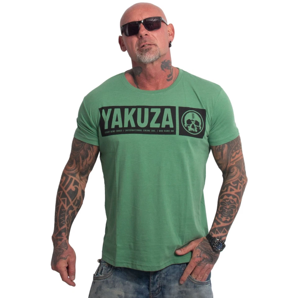Neues Yakuza Herren Bleak Regular Basic T-Shirt - Dark Green - Bild 1 von 1