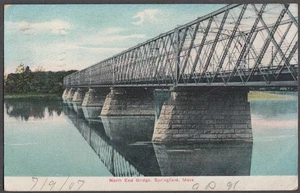 The North End Bridge at Springfield MA postcard 1907 - Picture 1 of 1