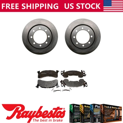 Front Brake Rotors + Metallic Brake Pads & Hardware For 1979-1995 Chevrolet P30 - Image 1 of 4