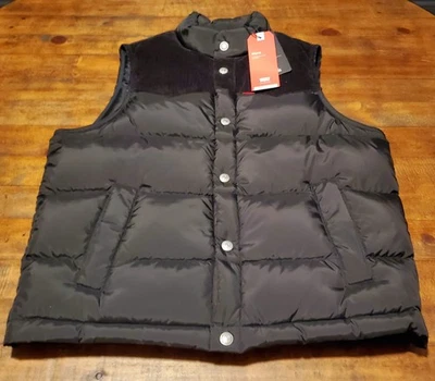 Chaleco de pana Levi's Western Super Puffer para hombre pequeño negro Foto 1 de 4