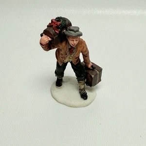 Lemax Christmas Village Town Man Luggage Carrier 92281 Bellhop Suitcase Trunk - Picture 1 of 6