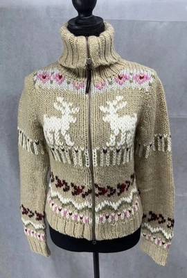 Suéter Tejido Reno Abercrombie & Fitch Talla Mediana Nuevo Sin Etiquetas Y2K Cremallera Completa Foto 1 de 4