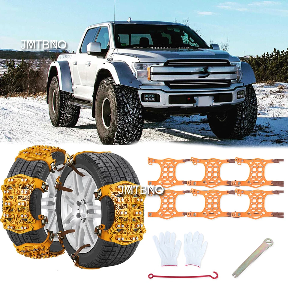 Cadenas antideslizantes para neumáticos de nieve de emergencia 6 piezas para Ford F-150 F-250 F-350 Super Duty Foto 1 de 4