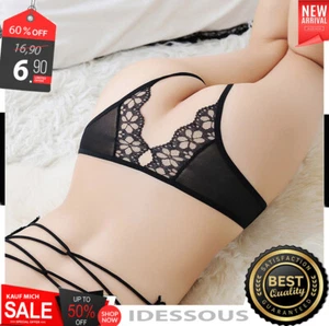 Rio String ouvert transparent Dessous edel Slip sexy Schwarz Reizwäsche XS S M - Bild 1 von 10