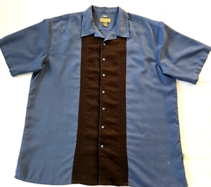 Cabana Sueded Mens Size 3XLT Short Sleeve Button Up Havana Cuban Style Shirt - Picture 1 of 5