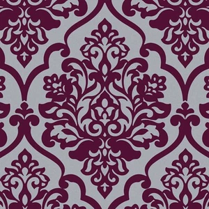 Exclusivo papel tapiz Katerina Flock terciopelo púrpura gris damasco J117 - Imagen 1 de 1