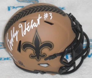 BOBBY HEBERT SIGNED NEW ORLEANS SAINTS SALUTE TO SERVICE MINI HELMET J.S.A Cert. - Picture 1 of 4