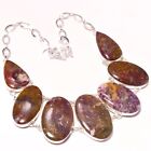 Leopard Skin Gemstone Handmade Fashion Silver Plated Jewelry Necklace 18" PG 771