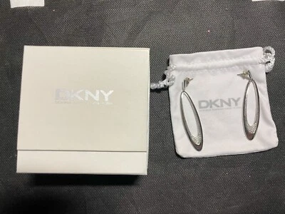 DKNY Ohrschmuck Edelstahl mit Zirkonia hängend, Silber l= 7 cm  - Bild 1 von 4