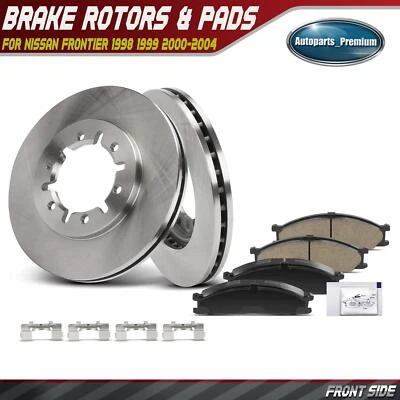 Rotores de freno de disco delanteros y pastillas de freno de cerámica para Nissan Frontier 1998-2004 Foto 1 de 4