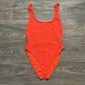 Costume da bagno Vince Camuto taglia L XL pezzo unico costine gamba alta mandarino - Foto 1 di 10
