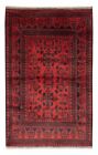 Tapis tribal traditionnel vintage noué à la main 3'3" x 5'1" tapis en laine bordée