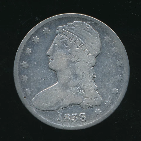 1838 CAPPED BUST SILVER HALF DOLLAR 50C ~ CIRCULATED ~ SHIPS FREE! INV:1 Cover