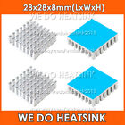 28X28x8mm Silver Anodized Heatsink Radiator Cooler With Thermal Pad For Cpu Ic