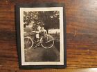 Antique Vintage Old Photo Two Boys on Classic Old Bicycle