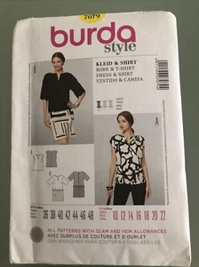BURDA STYLE EASY SEWING PATTERN ROBE TSHIRT TOP DRESS SHIRT 7079 SIZE EU36-48 - Picture 1 of 5