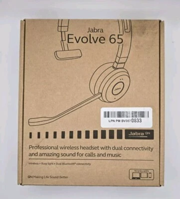 Auriculares inalámbricos mono Jabra Evolve 65 SE con Bluetooth y micrófono con cancelación de ruido Foto 1 de 4