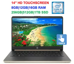 2019 HP 14” TouchScreen Laptop i3-8145U ( i5-7200U), 3.9GHz,16GB RAM & 1TB SSD - Picture 1 of 6