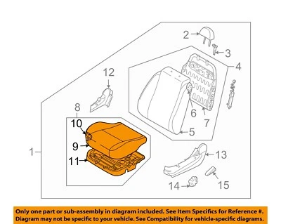 Chevrolet GM OEM 07-08 Aveo5 Front Seat-Foam Cushion Pad Right 96891934 - Image 1 of 2