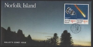 1986 Norfolk Island HALLEYS COMET Joined Pair of Stamps Unused FDC - Picture 1 of 1
