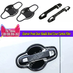 For Toyota C-HR CHR 2016-2023 Exterior Front Door Handle Bowl Cover Carbon Fiber - Picture 1 of 7