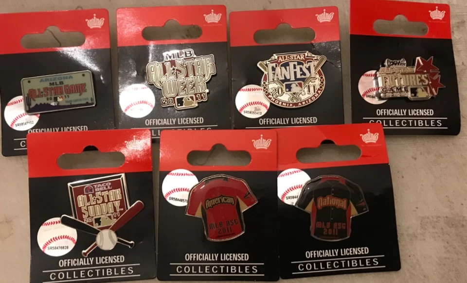 GROUP OF 7 DIFFERENT 2011 ALL STAR GAME LOGO PINS ARIZONA DIAMONDBACKS - Image 1 of 1