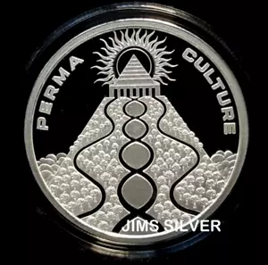 Escudo de plata 2024 PERMA CULTURE 1 OZ ¡PRUEBA Y CERTIFICADO DE AUTENTICIDAD Y CAJA! 585 Hecho! RARO! - Imagen 1 de 8