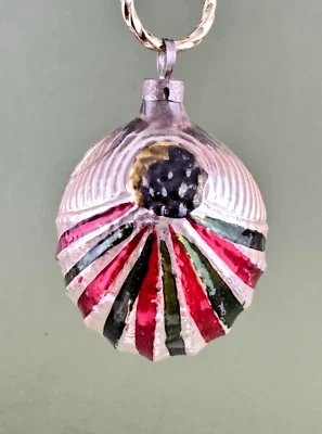 Vintage Germany Bumpy Mercury Blown Glass Shell Egg Christmas Ornament 3'' - Image 1 of 4