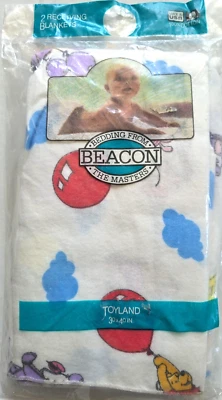 Paquete de 2 mantas de recepción de bebé de algodón baliza Winnie the Pooh 30 x 40 de colección NOS Foto 1 de 4