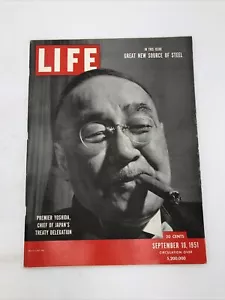 1951 SEPTEMBER 10 LIFE MAGAZINE - PREMIER YOSHIDA - NICE FRONT COVER - Picture 1 of 4