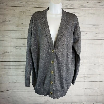 Umgee Womens Cardigan Sz S/M Gray Silver Button Front Long Sleeve Cotton Blend - Image 1 of 4