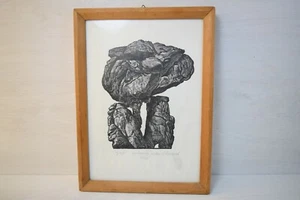 Vintage Rare Framed Wood Engraving Lithography 80s Peter Lazarov Print - Picture 1 of 7