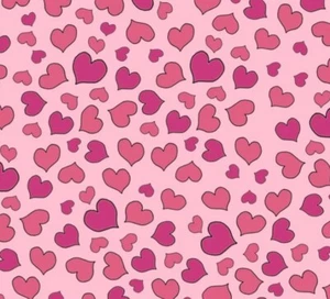 Loralie Design - Valentines Mini Hearts - Pink & Black Quilting Crafting Fabric - Picture 1 of 3