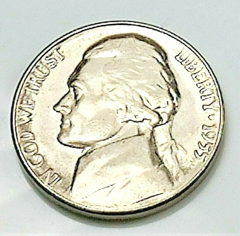 1955  BU Jefferson Nickel Pulled From OBW Roll Cover