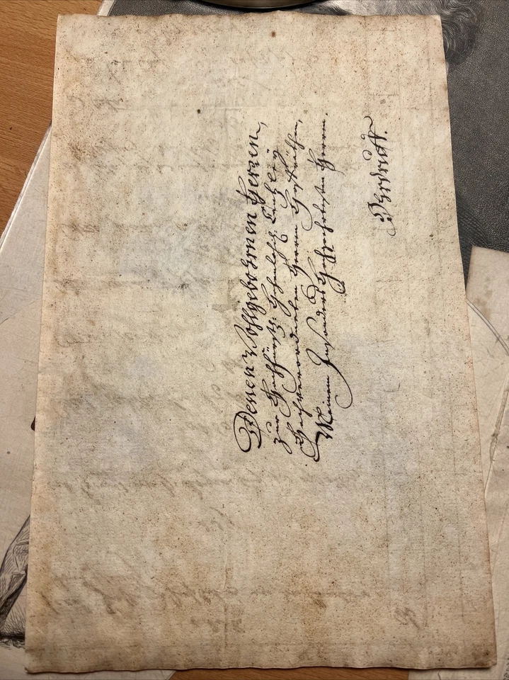 Manuscrito antiguo original escritura a mano papel acanalado marca de agua letra Foto 1 de 4