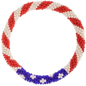 Pulsera Aid Through Trade Roll-On® "Estrellas y Rayas" Cuentas de Vidrio Patriótico - Imagen 1 de 2