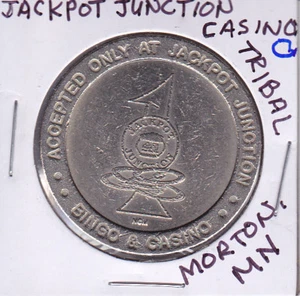 CASINO $1 TOKEN CHIP - JACKPOT JUNCTION CASINO - TRIBAL - MORTON, MN - Picture 1 of 1