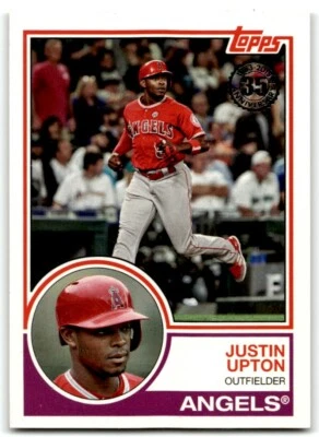 2018 TOPPS 1983 BASEBALL JUSTIN UPTON LOS ANGELES ANGELS #83-55 - Image 1 of 2