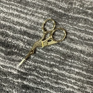 Bird Shape Scissors Stork Sewing Embroidery Manicure Tool Gold Tone 4” Bird New - Picture 1 of 6
