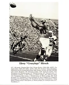 Elroy "Crazylegs" Hirsch Original Hand Signed Photo COA AFTAL - Picture 1 of 3