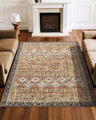 Uimoso 6 x 9 ft Area Rug Medallion Floor Mat Indoor Carpet Washable Anti Skid - Image 1 of 4